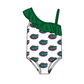 ( Moq 5 Each Style ) Baby Boys Girls Green Stripes Sibling Team Sets Swimsuits Football Clothes