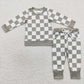 Baby Kids Toddler Long Sleeves Shirt Checked Clothes Sibling Set