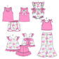 ( Moq 5 Each Style ) Baby Girls Kids Pink Bows Sibling Romper Dress Sets