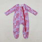 Baby Girls Infant Long Sleeves Bows Ruffle Zipper Footie Sleeper Romper RTS