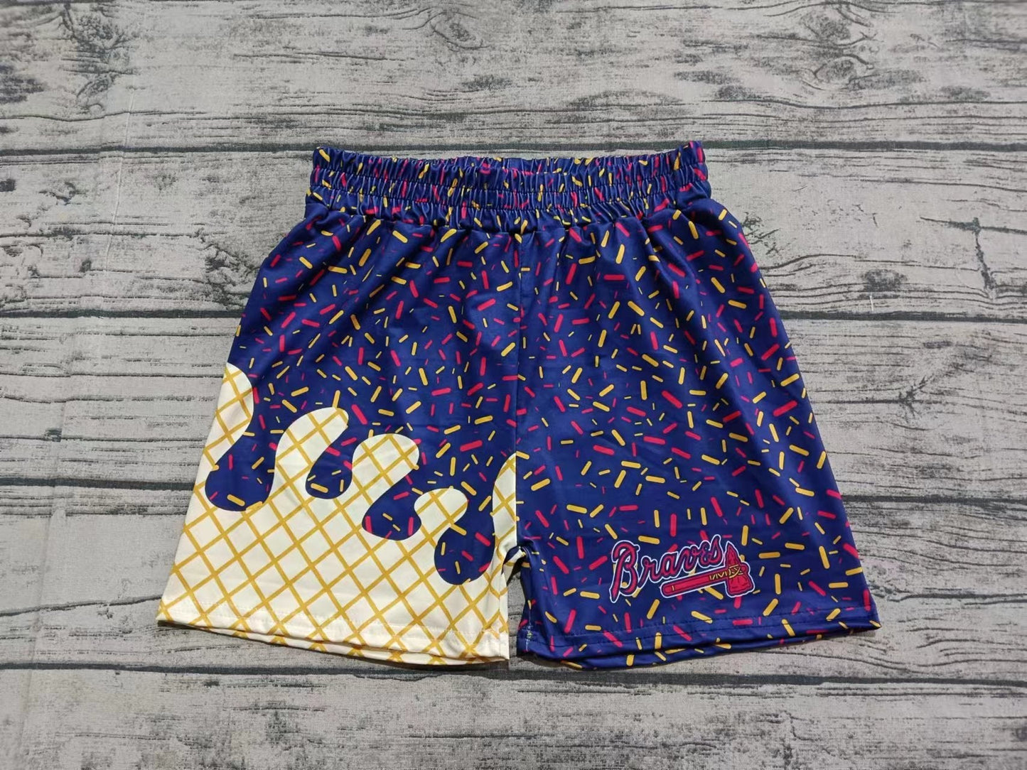 Baby Boy Adult Men Team Family Blue Shorts Bottoms ( Moq 5 )
