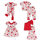 Baby Girl Toddler Short Sleeves Valentine Hearts Sibling Romper Dress Set Moq 5