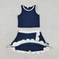 Sibling Baby Girls Kids Sleeveless Shirts Scallop Skirts Shorts Yoga Active Sets Clothes RTS