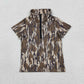 Baby Boys Kids Short Sleeves Camo Zipper Pullover Shirt Tops Southern Clothes RTS