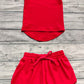 Baby Girl Sleeveless Red Tops Shorts Skirt Skort Yoga Active Set RTS