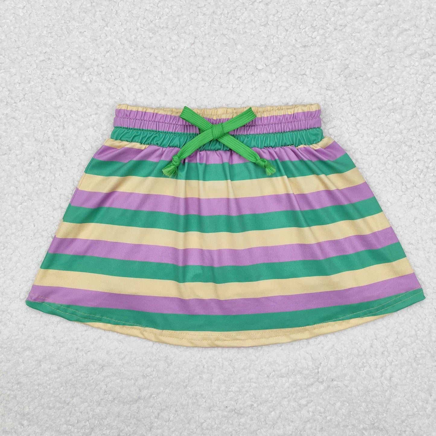 Baby Girl Mardi Gras Stripes Skirt Pocket Shorts Clothes