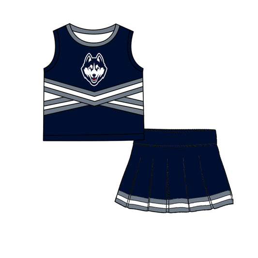 ( Moq 5 ) Baby Girls Kids Sleeveless Vest Skirt Shots Team Set Clothes