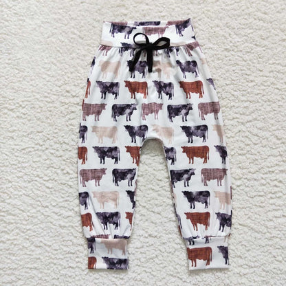 P0272 Baby Boy Western Cow Pants Hat Set