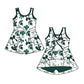 ( Moq 5 Each Style ) Baby Girls Toddler Green Bows Sibling Team Shorts Dresses Set Clothes
