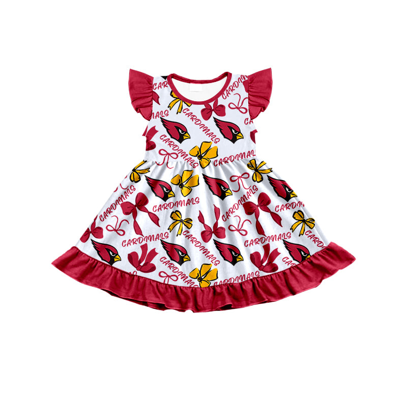 ( Moq 5 each style ) Baby Girl Toddler Team Birds Bows Sibling Green Dress Set 7.9