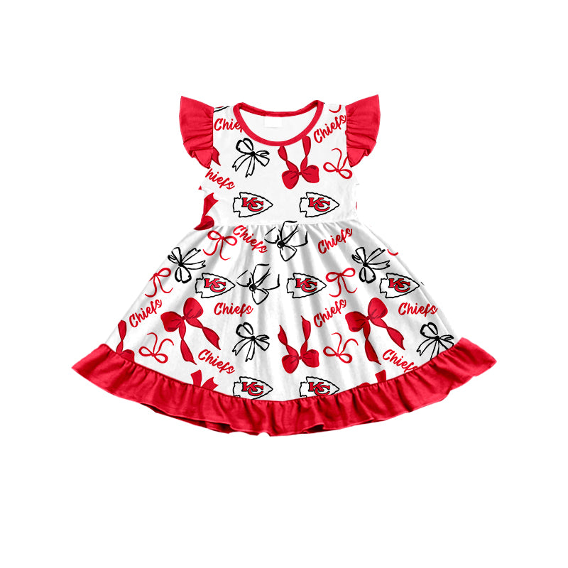 ( Moq 5 each style ) Baby Girl Toddler KC Team Bows Sibling Romper Dress Set 7.10