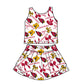 ( Moq 5 each style ) Baby Girl Toddler Team Bows Bird Red Sibling Skort Dress Set 6.9