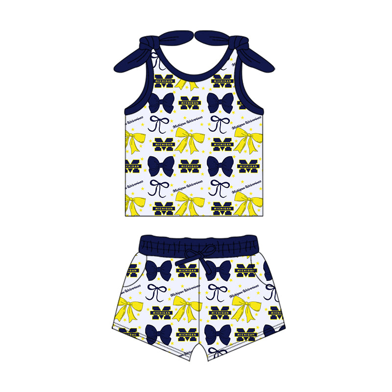 ( Moq 5 each style ) Baby Girl Toddler M Team Bows Sibling Dress Set