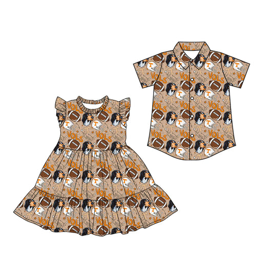 ( Moq 5 Each Style ) Baby Boys Girls Dogs Football Team Dress Set