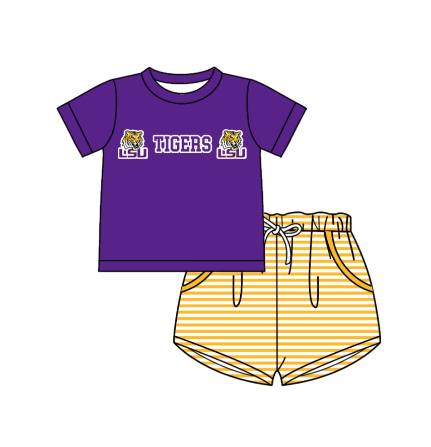 ( Moq 5 Each Style ) Sibling Baby Boys Girls Kids Tigers Team Rompers Dress Set Clothes