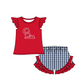 ( Moq 5 Each Style ) Baby Boys Girls Kids Red Stripes Team Sibling Rompers Sets