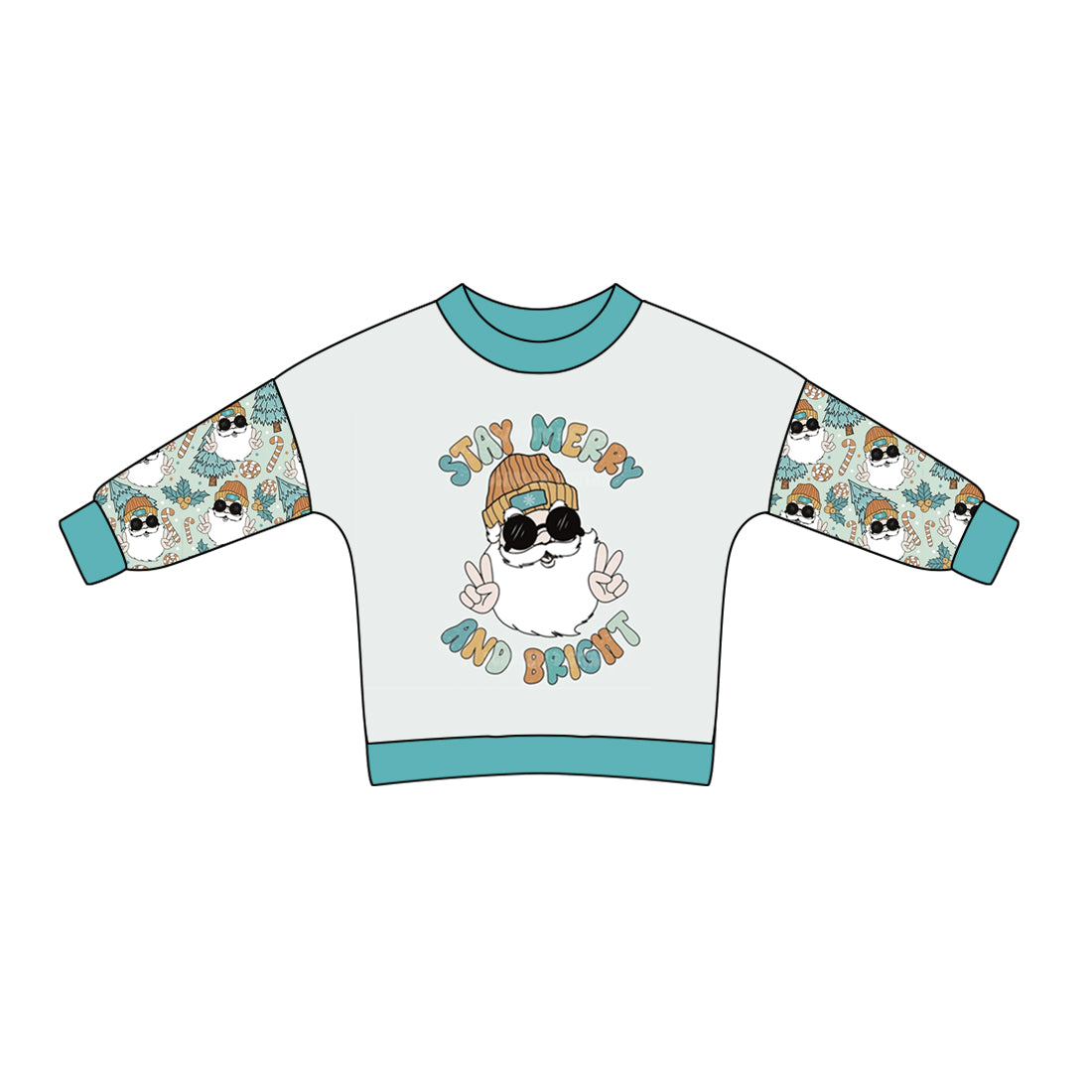 Baby Boy Long Sleeves Santa Bubble Christmas Shirt