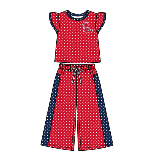 ( Moq 5 ) Baby Girls Kids Short Sleeves Shirt Pants Team Set Clothes