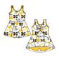 ( Moq 5 Each Style ) Baby Girls Kids Tigers Yellow Bows Sibling Team Shorts Dresses Set