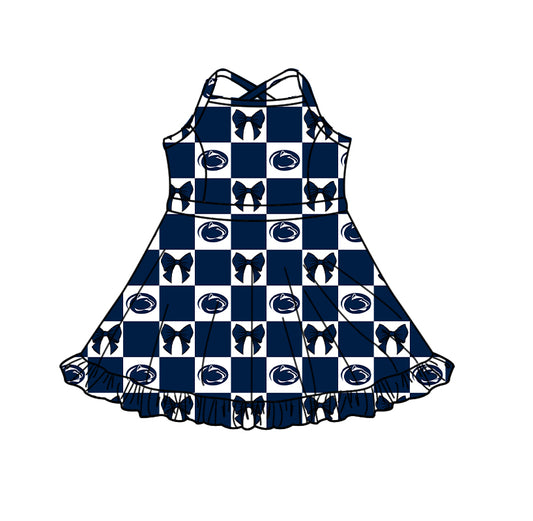 ( Moq 5 ) Custom Baby Girls Kids Straps Shorts Knee Length Team Dress Cheer Clothes
