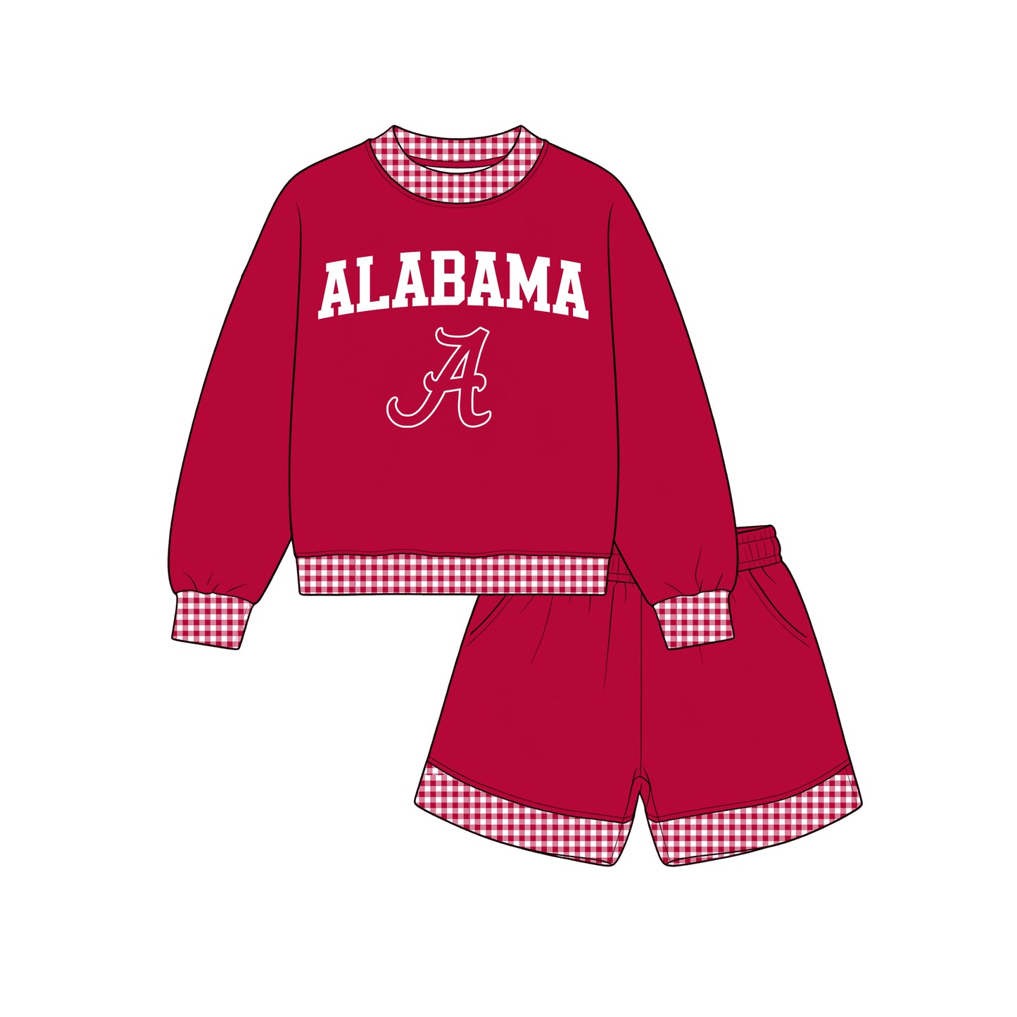 ( Moq 5 ) Baby Girls Kids Long Sleeves Shirt Shorts Team Set Clothes
