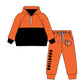 ( Moq 5 each style ) Baby Boy Girl Team Sibling Shirt Orange Bows Cheer Dress Set 8.16
