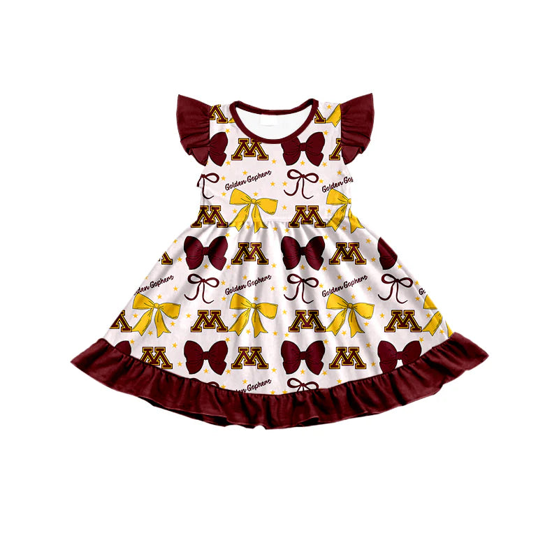 ( Moq 5 each style ) Baby Girl Toddler M Team Bows Sibling Dress Set 6.26