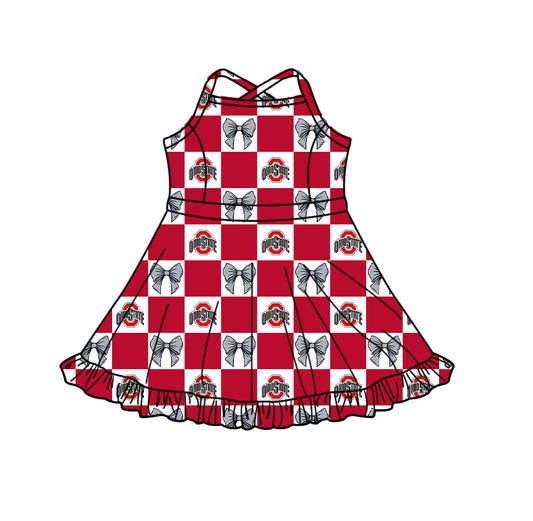 ( Moq 5 ) Custom Baby Girls Kids Straps Shorts Knee Length Team Dress Cheer Clothes