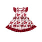 ( Moq 5 each style ) Baby Girl Toddler  Team Red Bows Sibling Dress Set 6.25