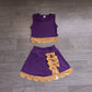 ( No moq ) Preorder Baby Girls Kids Purple Vest Plaid Bows Scallop Bows Skirt Shorts Yoga Active Set Clothes