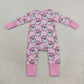 Sibling Baby Girls Kids Long Sleeves Santa Stripes Romper Set Christmas Pink Clothes RTS