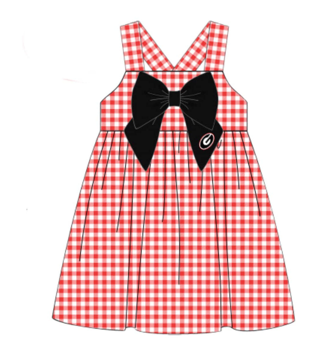 Moq 5 Baby Girl Sleeveless Red Plaid Team Dress