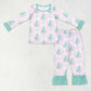 Baby Girl Christmas Pink Tree Shirt Pants Pajamas Bamboo Set