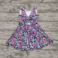 Preorder Baby Girl Sleeveless Colorful Leopard Yoga Active Wear Skort Knee Length Dress ( No moq )