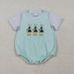 Baby Boys Infant Short Sleeve Embroidery Rabbits Ducks Easter Romper RTS