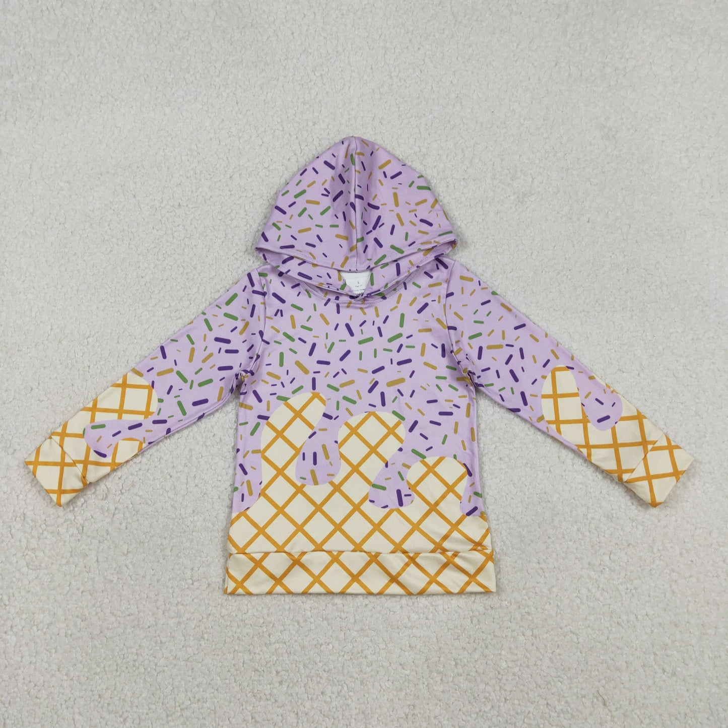 Baby Kids Toddler Purple Long Sleeves Sprinkles Hoodie Mardi Gras Shirt Tops RTS