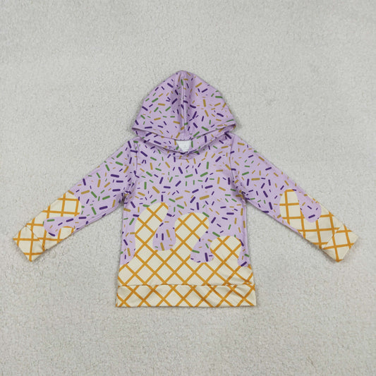 Baby Kids Toddler Purple Long Sleeves Sprinkles Hoodie Mardi Gras Shirt Tops RTS