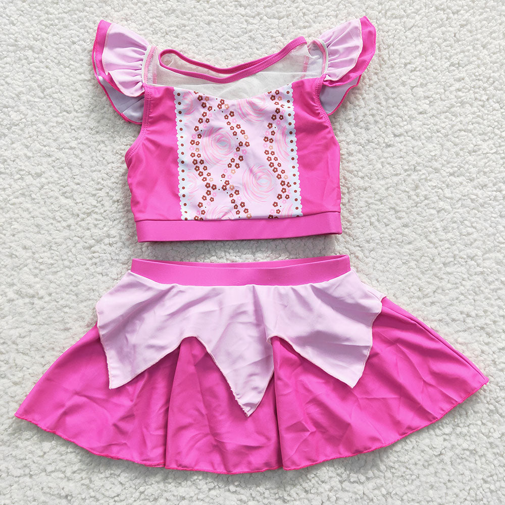 Baby Girl Princess Pink Swimsuit Summer Bathing Suit Outfit