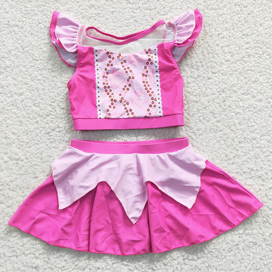 Baby Girl Princess Pink Swimsuit Summer Bathing Suit Outfit