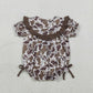 Baby Girls Kids Embroidery Smocked Mama's Bestie Brown Camo Bows Bubble Romper RTS