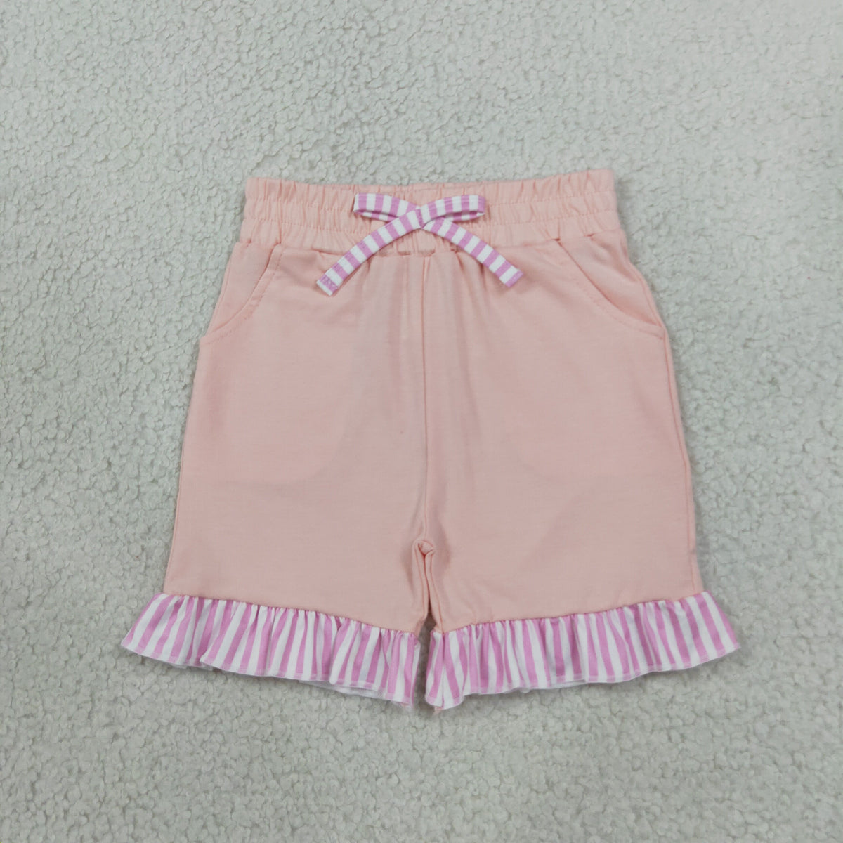 Baby Girls Kids Bows Pockets Ruffle Shorts Cotton Bottoms Pink Clothes RTS