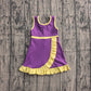 ( No moq ) Preorder Baby Girls Kids Sleeveless Shorts Yellow Scallop Purple Dress Yoga Active Clothes