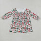 Baby Girl Long Sleeves Bows Christmas Knee Length Dress RTS