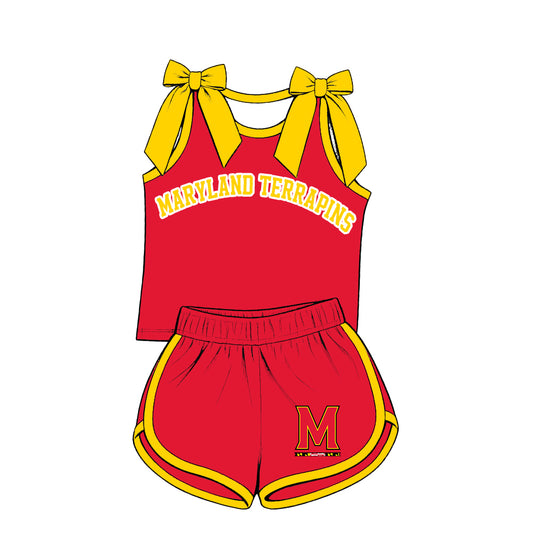 ( Moq 5 ) Sibling Baby Girls Kids Sleeveless Bows Shirt Shorts Team Set Clothes