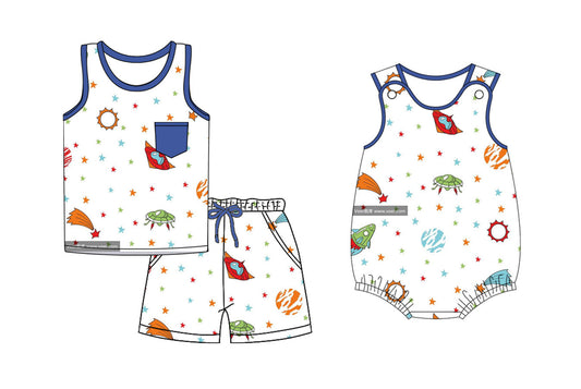 Baby Boy Summer Sleeveless Sibling Romper Set ( Moq 5 Each Style ) 2.15