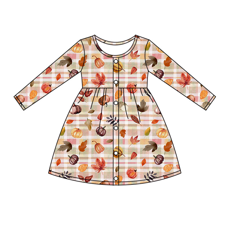 Baby Girl Long Sleeves Pumpkin Fall Dress