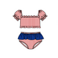 ( Moq 5 Each Style ) Baby Boys Girls Kids Team Sibling Red Jumpsuits Sets Swimsuits