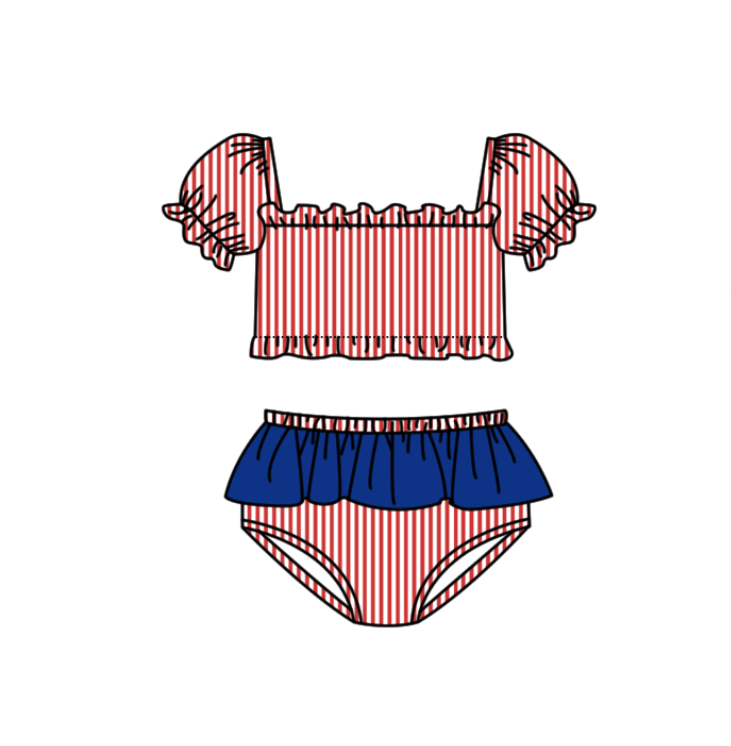 ( Moq 5 Each Style ) Baby Boys Girls Kids Team Sibling Red Jumpsuits Sets Swimsuits