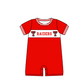 ( Moq 5 Each Style ) Baby Boys Girls Kids Short Sleeves Team Sibling Red Romper Dress Set