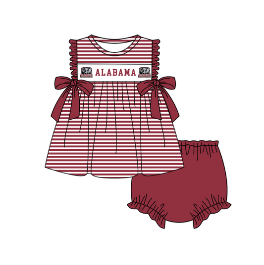 ( Moq 5 ) Baby Girls Toddler Bows Stripes Elephant Tops Bummie Shorts Team Set 1.29